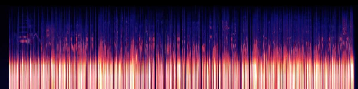 Spectrogram of Pull It Over: brightness shows energy at each frequency over the full 2 minutes 14 seconds